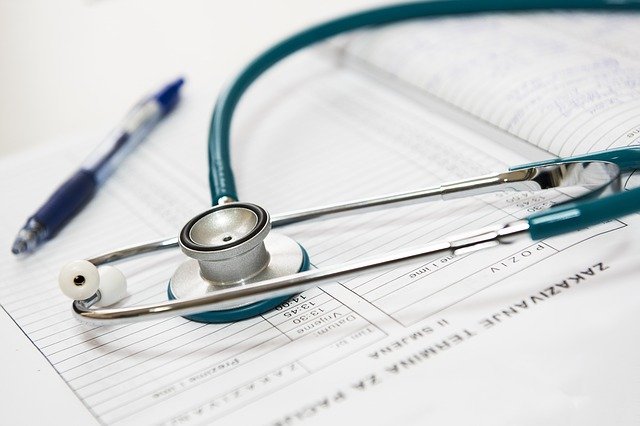 Stethoscope and consultation notes